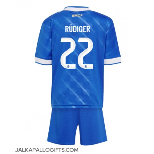 Real Madrid Antonio Rudiger #22 Kolmas Peliasu Lasten 2025-26 Lyhythihainen (+ Lyhyet housut)